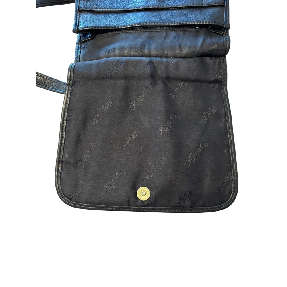Fossil Vtg 1954 Black Pebbled Leather Shoulder Bag. Adjustable straps. Classic‎ - Picture 11 of 15